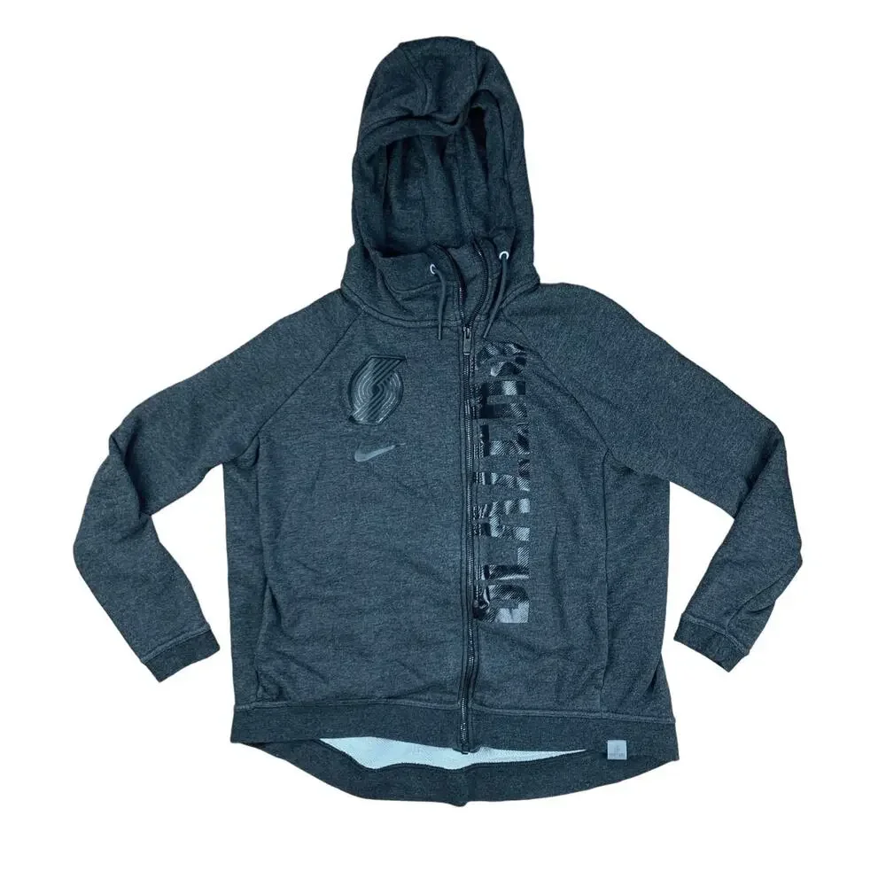 Nike NBA Portland Trailblazers Charcoal Full Zip Hoodie Sz M